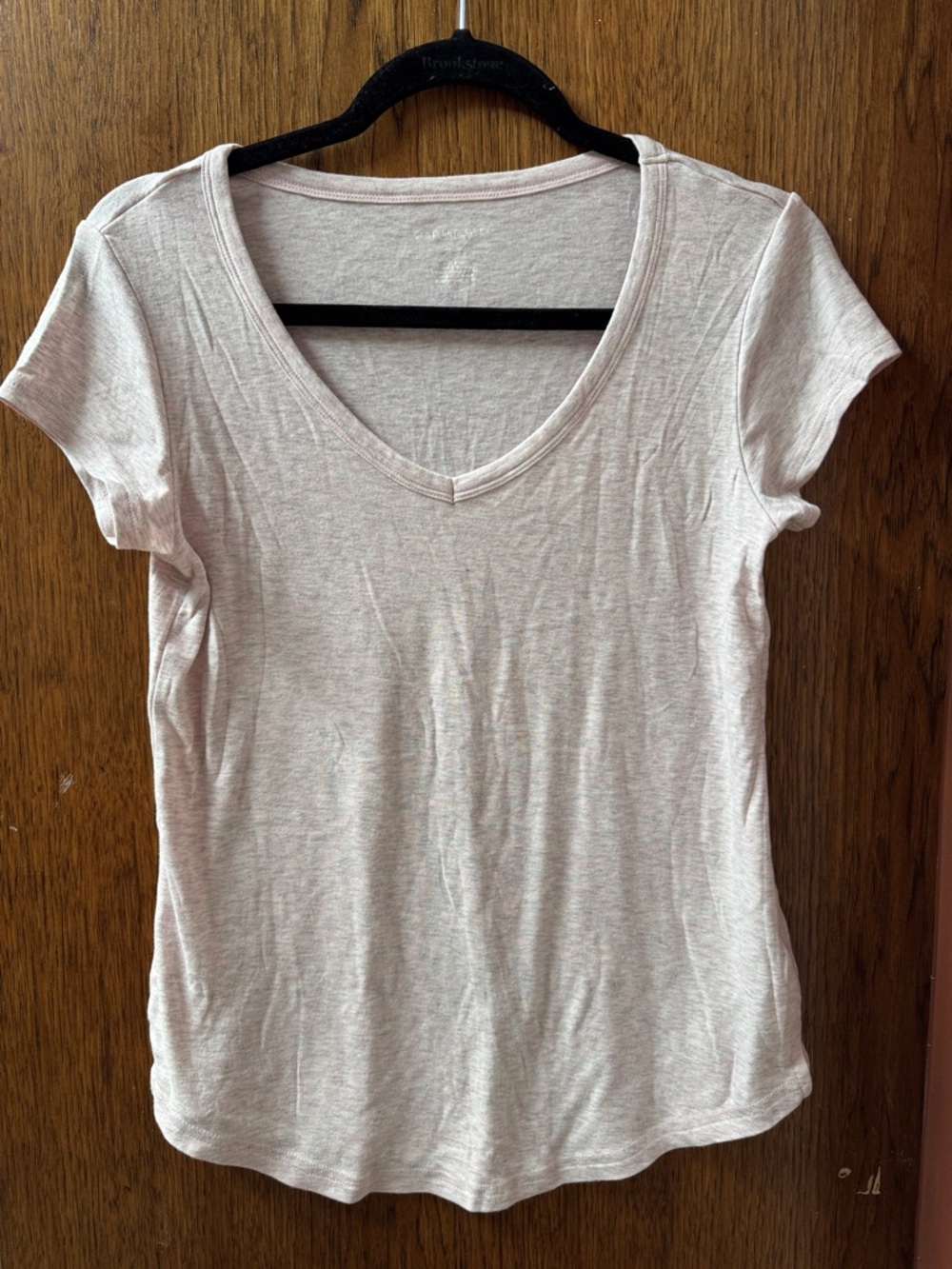 Cynthia Rowley Soft Light Pink V-Neck Short Sleeve Tee